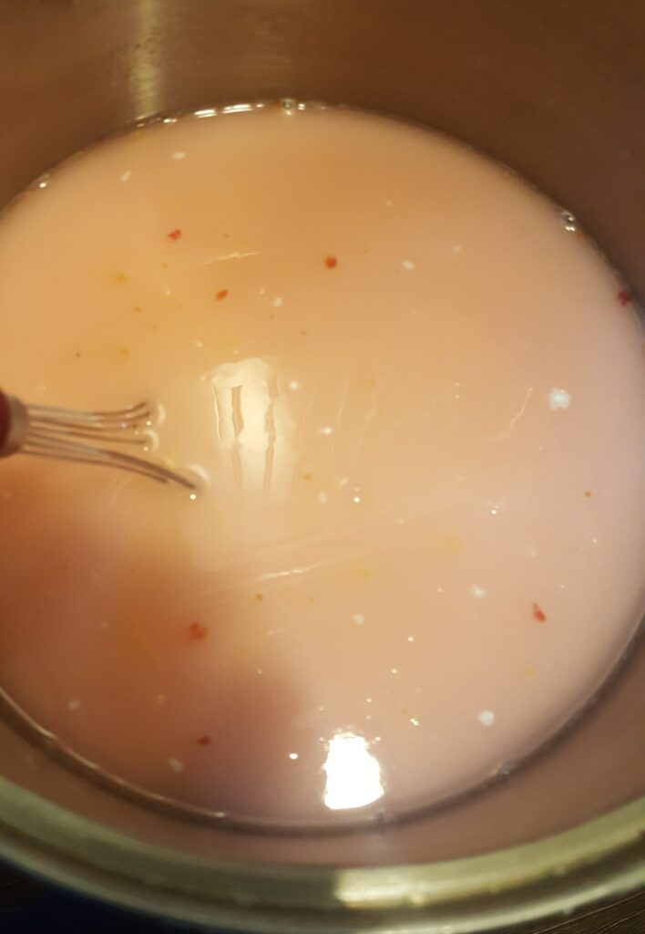thick bubbly mixture for cherry pie filling