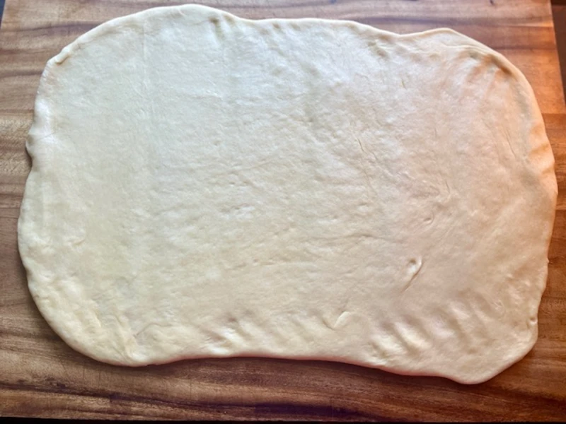 dough rolled out to square