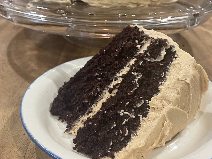 chocolate cake with peanut butter frosting