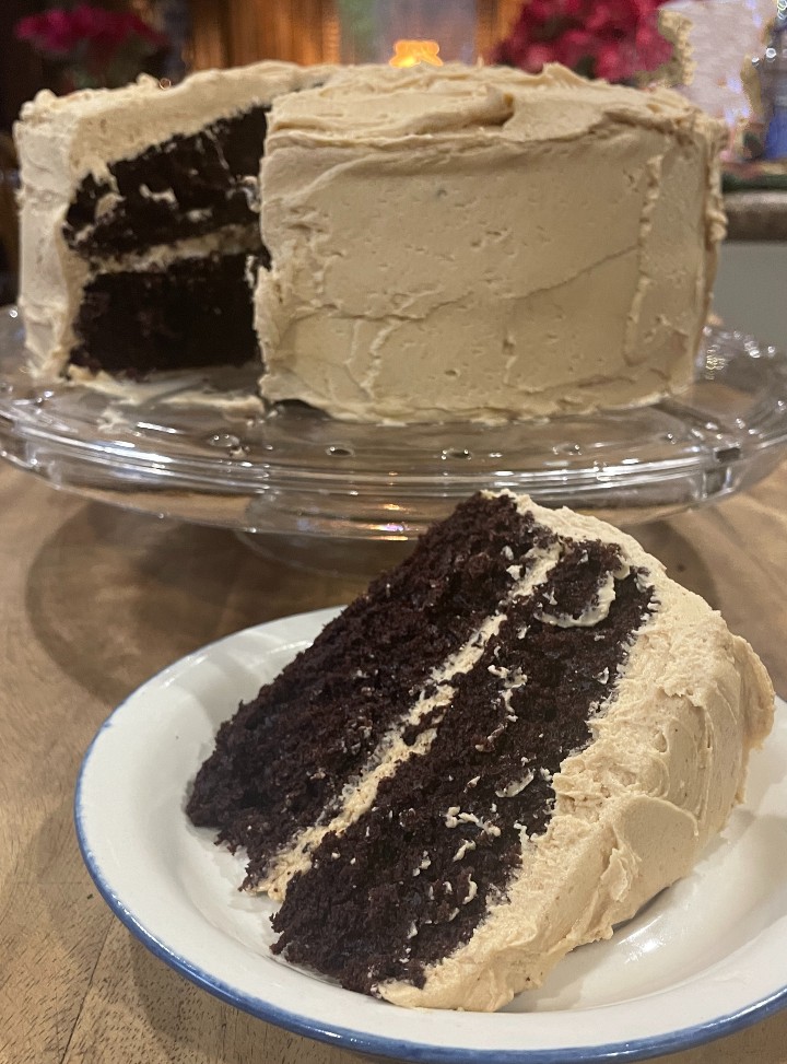 chocolate cake with peanut butter frosting