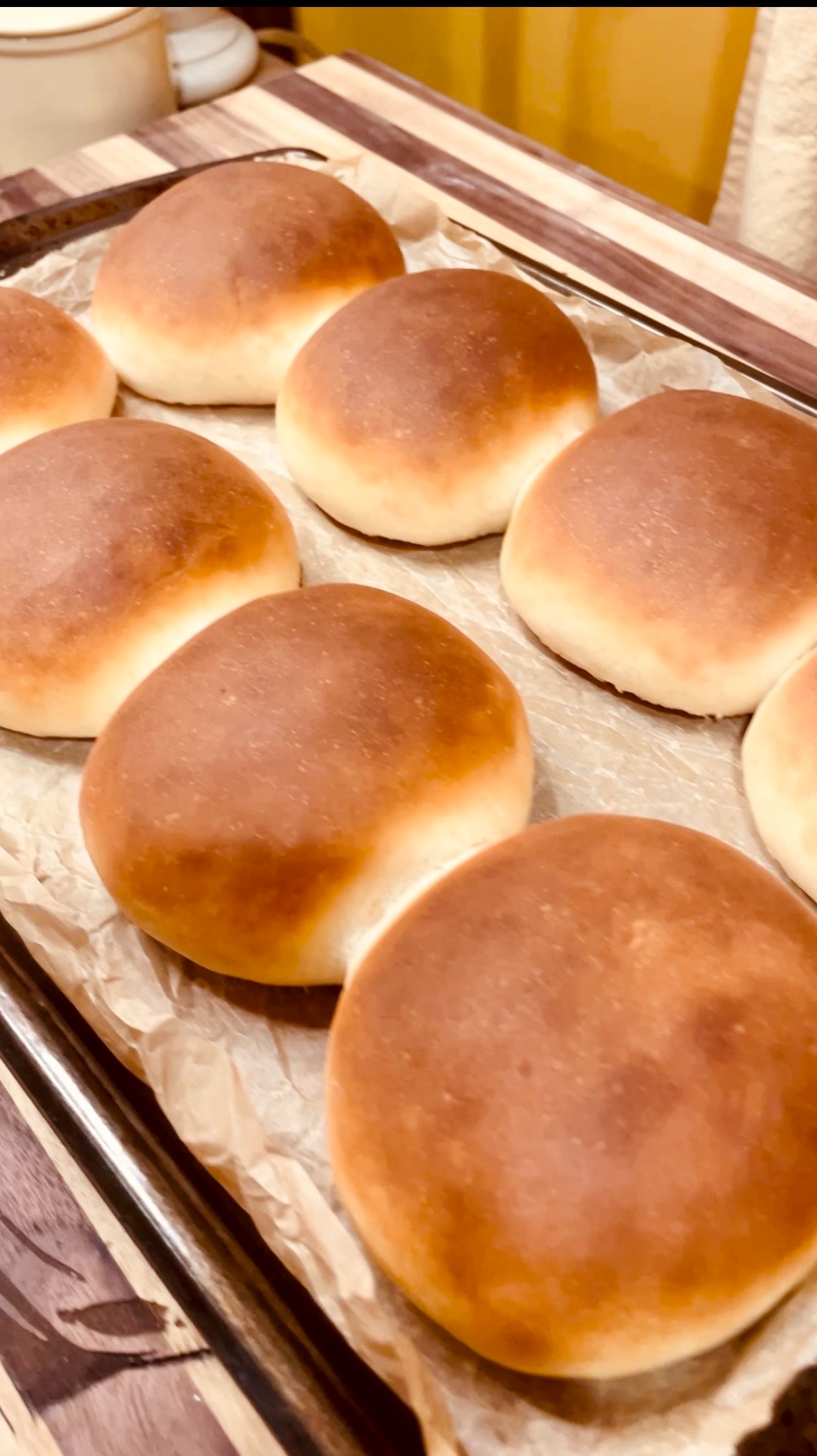 fresh baked hamburger buns
