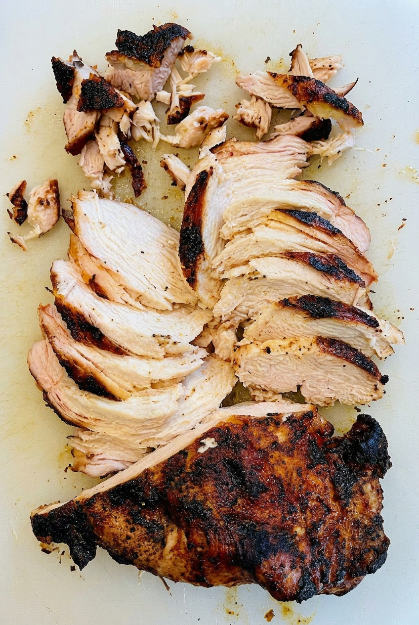 Sliced seasoned chicken 