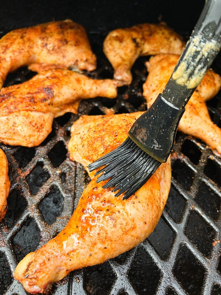 grilled chicken quarters with vinegar butter baste