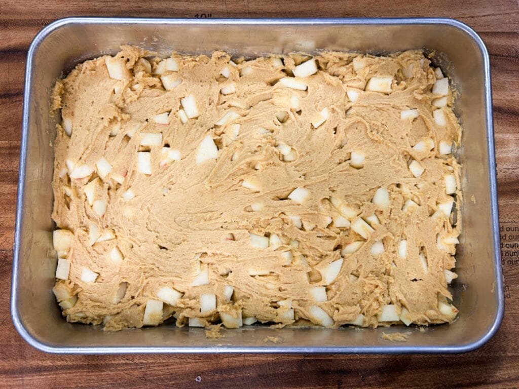 Fresh Apple Dapple Cake before going in the oven