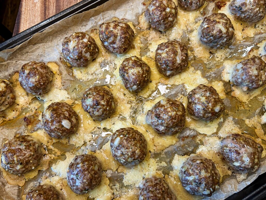 Baked homemade meatballs