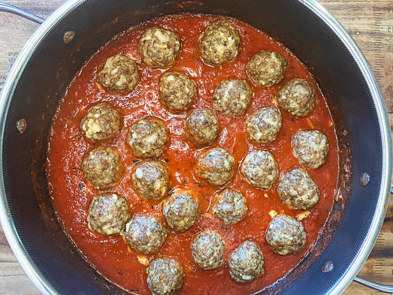 homemade meatballs in marinara sauce