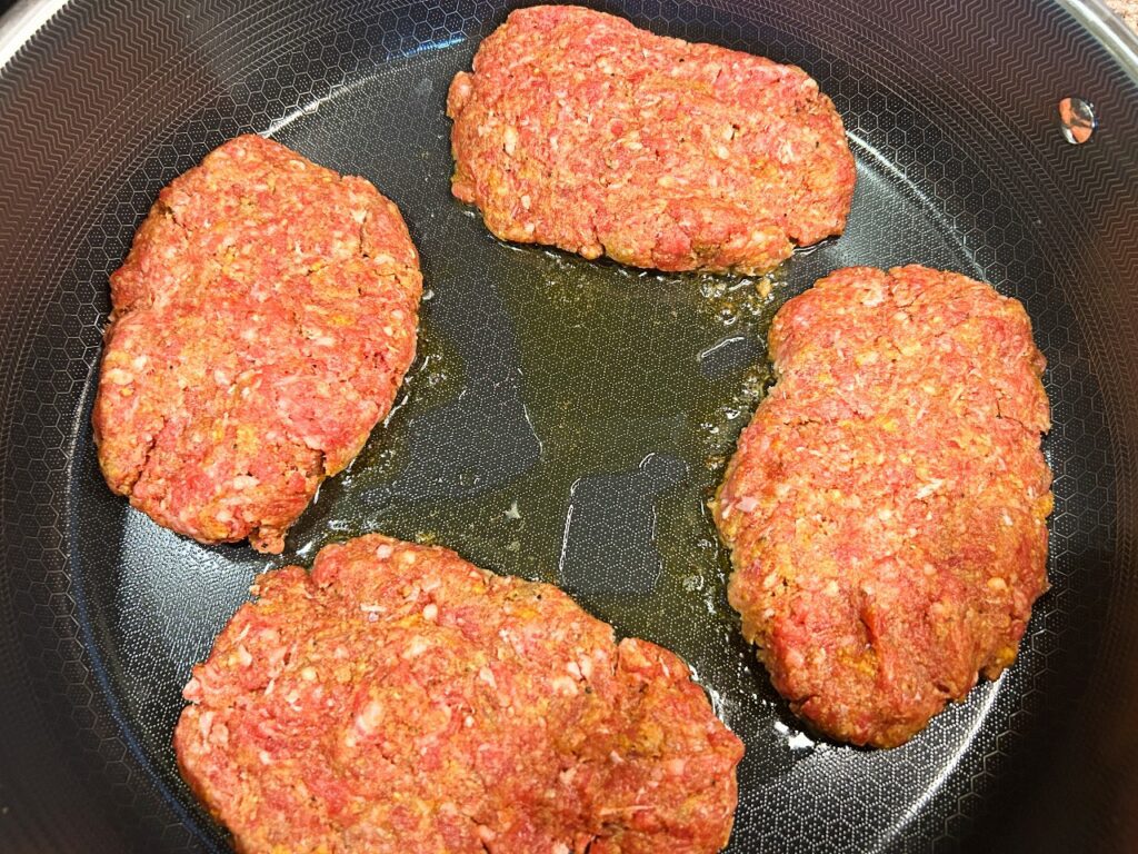 Salisbury steak in skillet