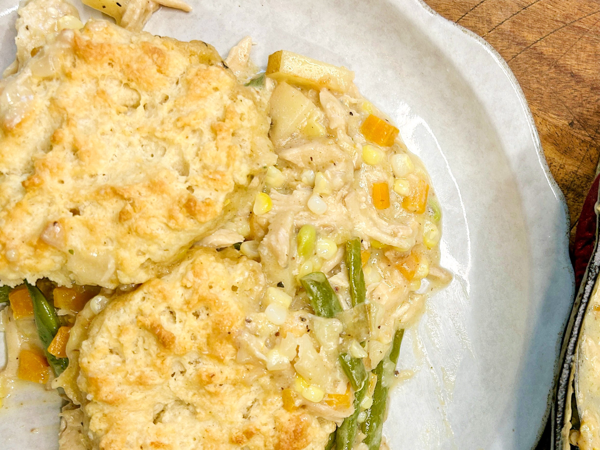 Cast Iron Chicken Pot Pie with Biscuit Topping